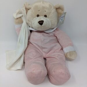 Baby Ganz Bath Time Teddy Bear Pink Pajamas Plush Towel